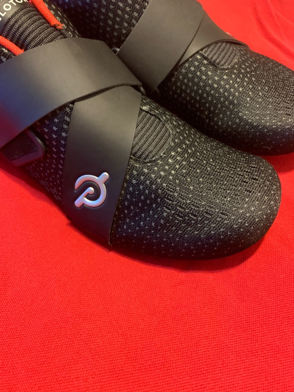 Peloton Black with Red Lining Performance Cycling Shoes - Picture 2 of 10